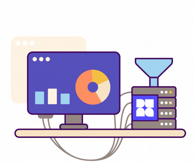 Feed the Hoppa - data processing animation